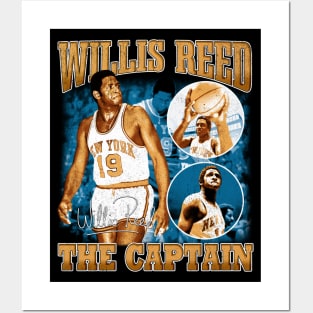 Willis Reed The Captain Basketball Legend Signature Vintage Retro 80s 90s Bootleg Rap Style Posters and Art